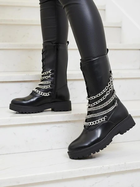 Royalfashion Cizme bagger de damă în negru Goserre