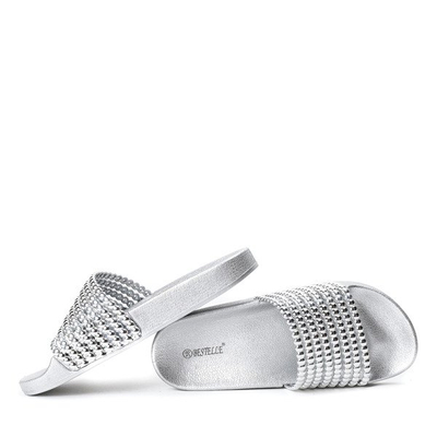 Srebrne klapki gumowe Mogoro - Obuwie