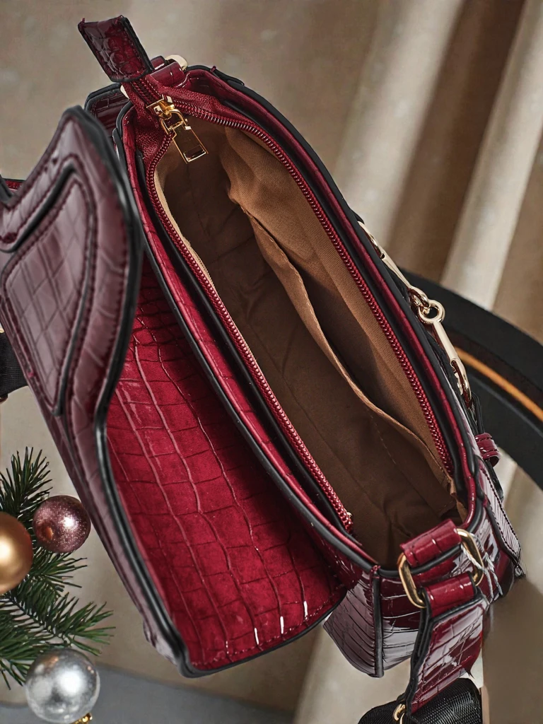 Torebka Damska Aurora Bordowa Ekologiczna Skórzana Elegancka