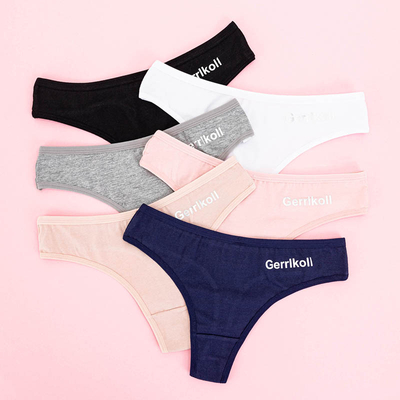 Set chiloți tanga uniformă damă 6 / pachet - Lenjerie intima