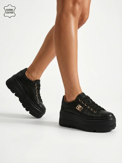 Sneakers sport damă ajurate din piele naturală Atelle