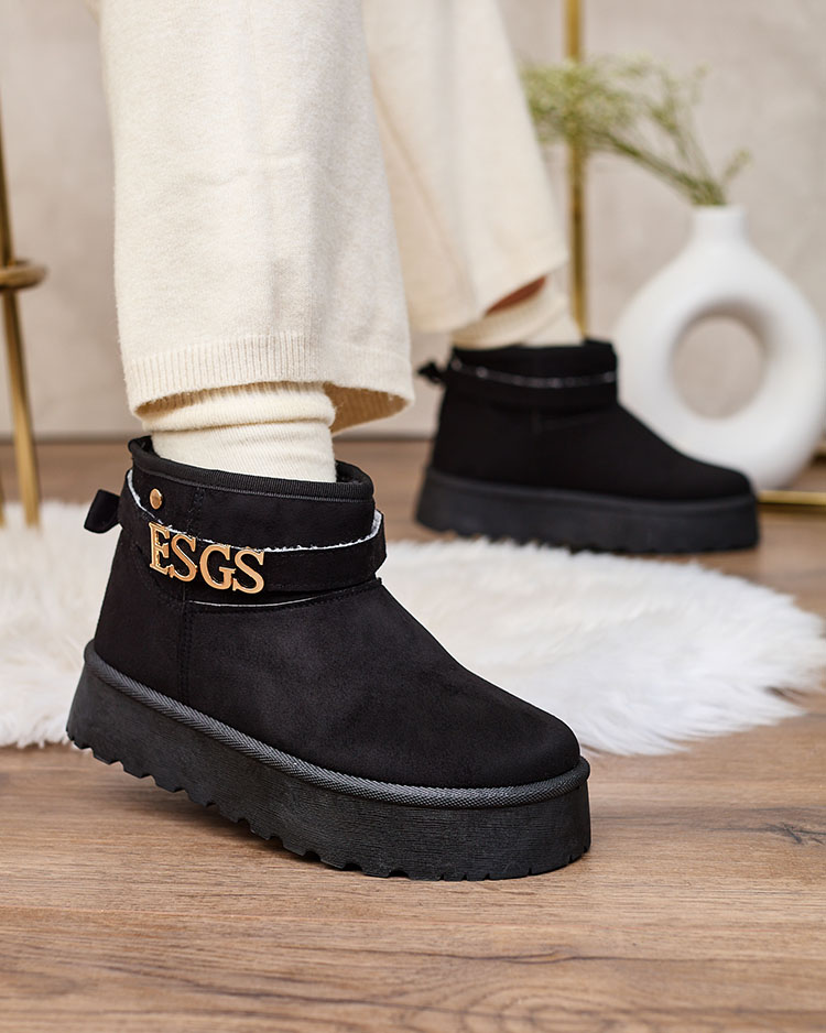 Royalfashion Cizme de zăpadă a'la roz pentru femei cu ornament Esgala