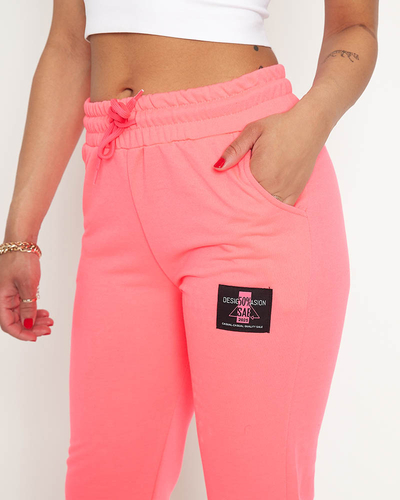 Pantaloni de trening de dama roz neon - Imbracaminte