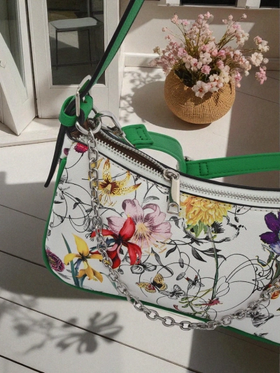 Royalfashion Geantă de damă mică din piele ecologică cu model floral Lily Bloom