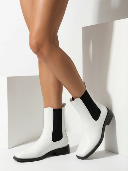 Botine Dama Astra Albe Piele Elegante de Toamnă