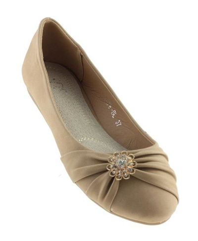 Baleriny z ozdobą w kolorze khaki Kahella - Obuwie