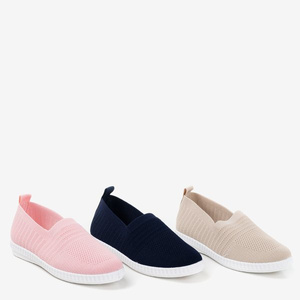 Beżowe tenisówki slip-on damskie Rutare - Obuwie