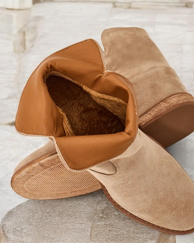Bocanci Royalfashion în stil cowboy pe o platformă acoperită Blueston