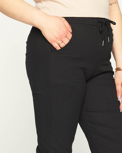 Pantaloni negri confortabili de damă PLUS SIZE - Îmbrăcăminte