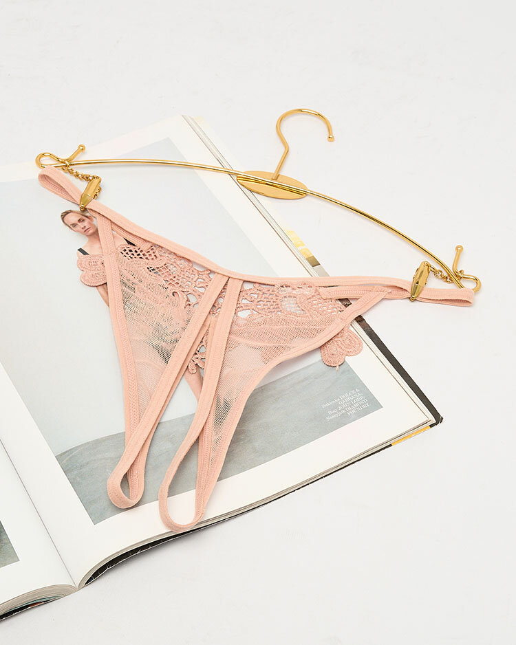 Royalfashion Chiloți tanga pentru femei Lace în bej