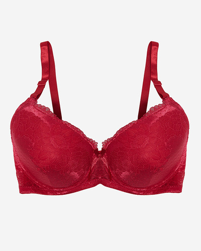 Sutien burgundy cu dantela decorativa - Lenjerie intima