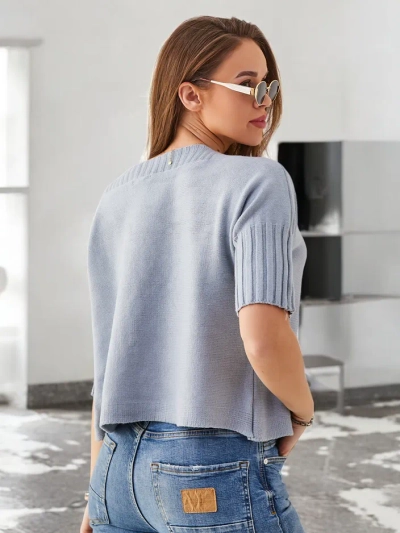 Pulover din viscoză pentru femei Royalfashion cu mâneci scurte