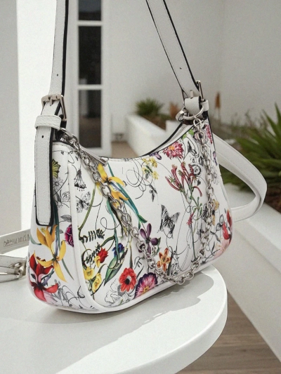 Royalfashion Geantă mică de damă din piele ecologică cu flori Lily Bloom