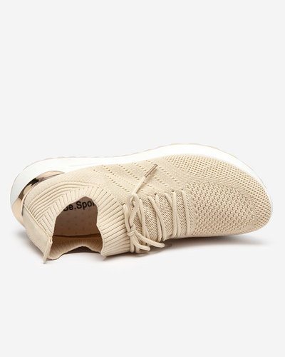 OUTLET Pantofi sport dama din material bej Erina - Incaltaminte