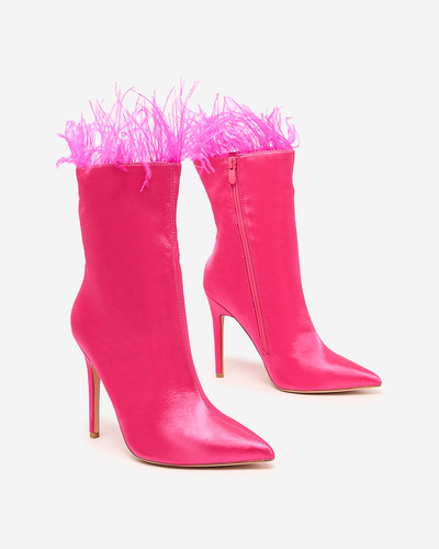 Royalfashion Fuchsia cizme cu pene de damă Wenelika