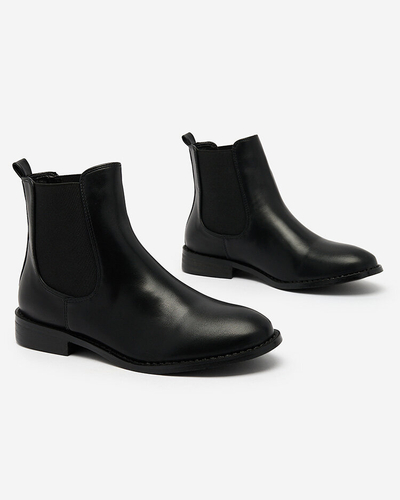 Royalfashion Cizme negre pentru femei a'la sztyblety cu ornamente Ederte