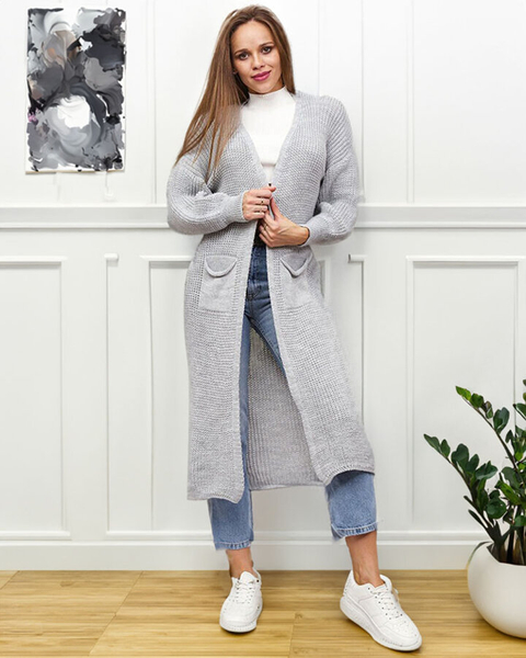 Royalfashion Pulover cu cuvertură pentru femei gri