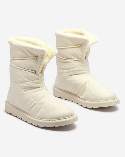 Bej pantofi de damă a'la cizme de zăpadă Amirfu- Footwear