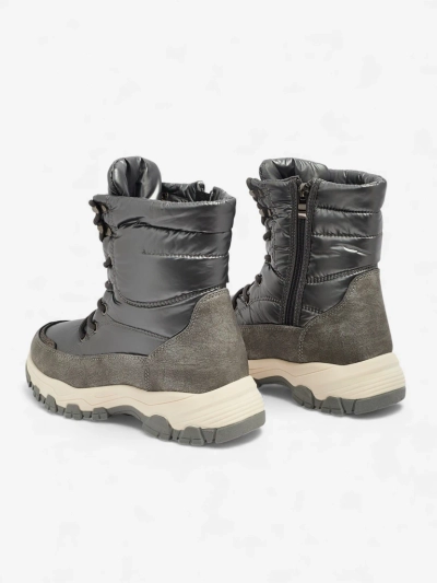 Botine Dama Aurora Argintii Ecologice Casual de Iarna