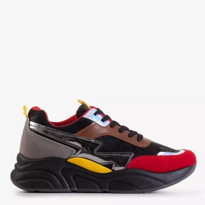 OUTLET Încălțăminte sport dama neagră cu inserții colorate Masze - Încălțăminte