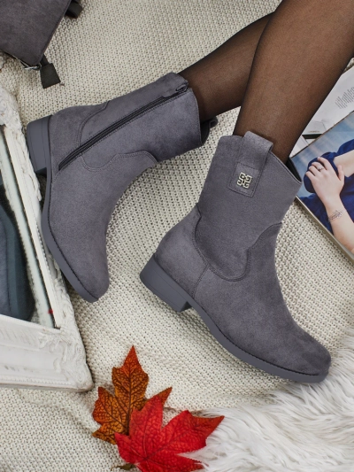 Botine de damă din piele ecologică de căprioară Kelmoria