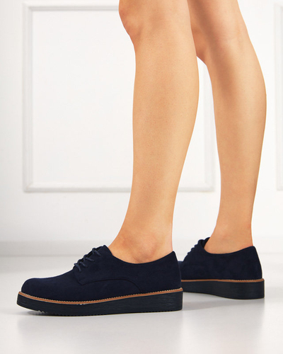 Pantofi de dama albastri din piele intoarsa ecologica Ferry - Incaltaminte