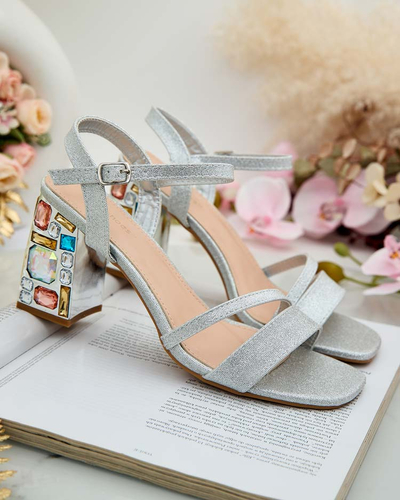 Royalfashion Sandale Solepte Crystal Post pentru femei