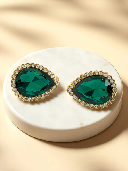 Royalfashion Cercei cu clips pentru femei, cu cristal și zirconiu