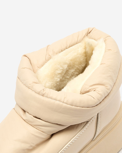 Royalfashion Cizme de zăpadă slip-on pentru femei de culoare bej Ademra