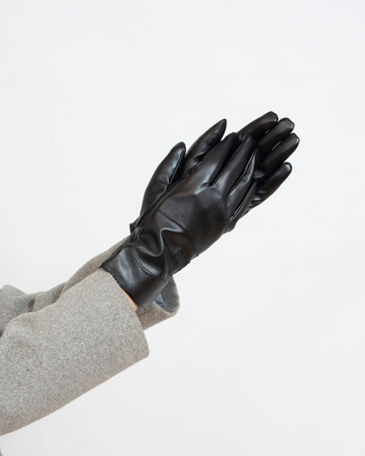 Royalfashion Mănuși negre din piele ecologică pentru femei