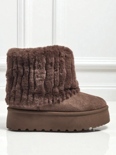 Ghete tip snowboots de damă cu blană artificială Irelle