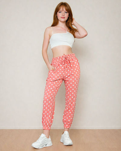 Royalfashion Pantaloni de damă din țesătură punctată