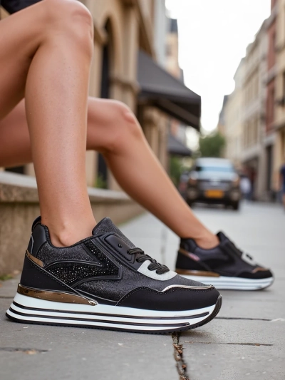 Royalfashion Pantofi sport pentru femei cu sclipici Borovis