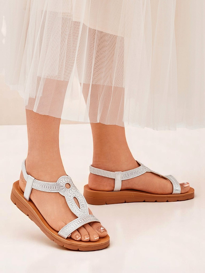 Royalfashion Sandale dama cu barete decorative Ava Shine