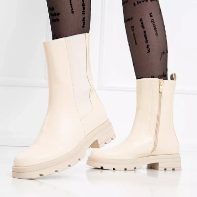 OUTLET Cizme inalte dama bej de la Dolfina - Incaltaminte