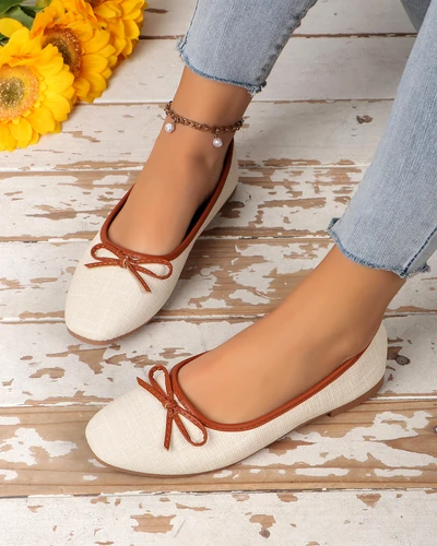 Pantofi balet pentru femei Royalfashion cu sclipici și o fundiță Aramie