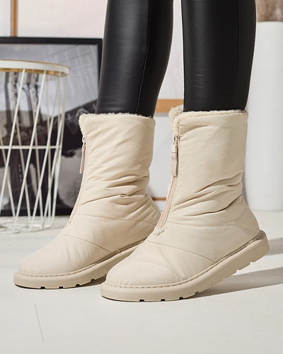 Pantofi de damă bej a'la cizme de zăpadă Tirigga- Footwear