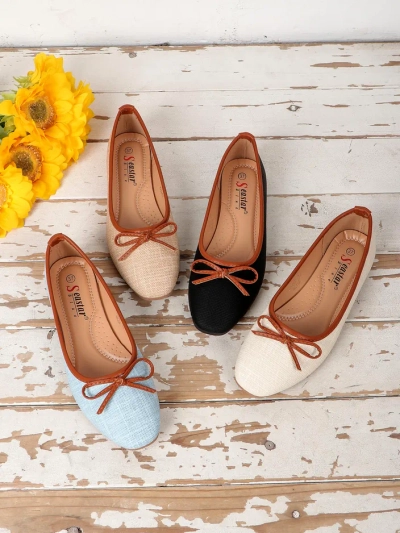 Pantofi balet pentru femei Royalfashion cu sclipici și o fundiță Aramie