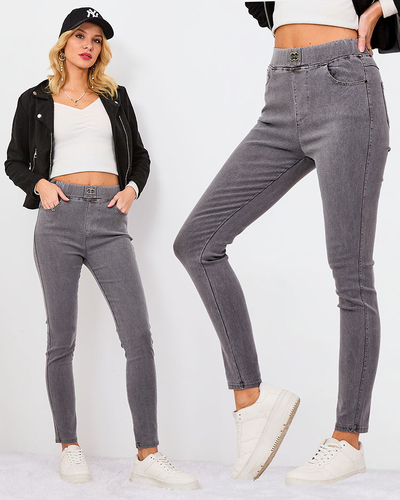 Royalfashion Pantaloni teggings pentru femei gri