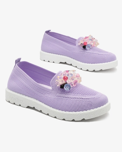 Royalfashion Pantofi de damă cu jumătate de alunecare împodobită violet Enweta