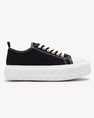 Royalfashion Adidași cu platformă pentru femei negre Merija