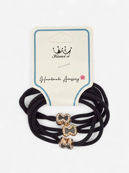 Royalfashion Set de 3 elastice de păr cu fundițe decorative