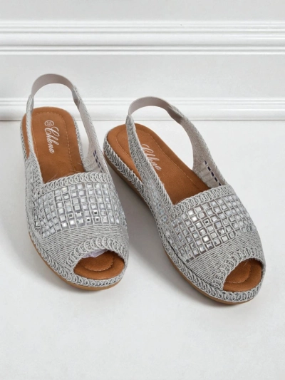 Royalfashion Women's Belle Sparkle Rhinestone Espadrille Sandals
