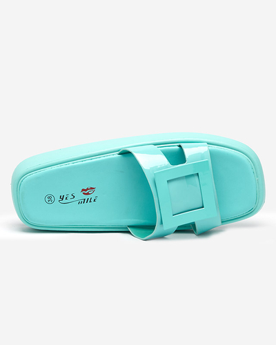 Papuci dama menta cu ornament Zegor - Incaltaminte