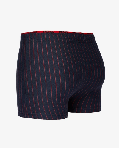 Royalfashion Boxeri pentru bărbați albastru marin cu dungi roșii