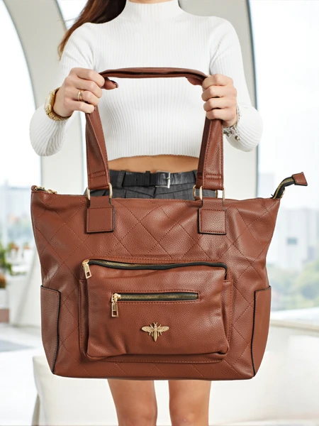 Geantă de damă shopper din piele ecologică matlasată Marvaya