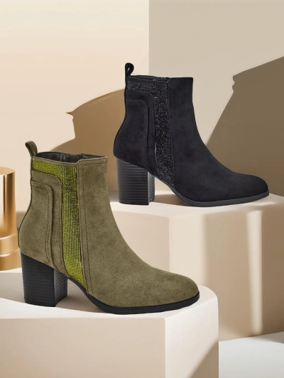 Cizmele de glezna pentru femei Royalfashion cu toc Venotto
