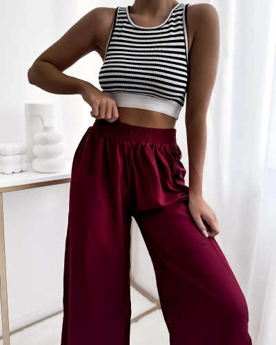 Royalfashion Pantaloni culotte 7/8 de damă maro