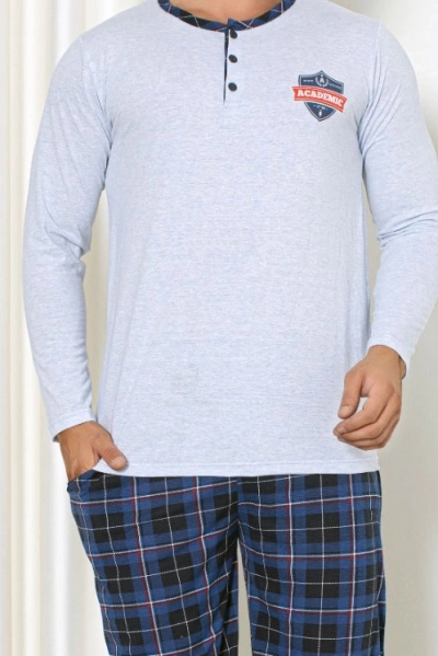 Royalfashion Pijama bărbătească din bumbac în carouri