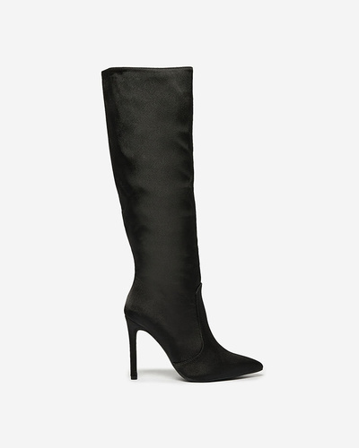 Royalfashion Cizme cu toc stiletto Ciogano negre pentru femei